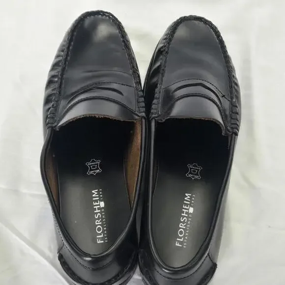 Florsheim Black Leather Penny Loafers Classic  Men's Size 10.5D - Picture 10 of 11